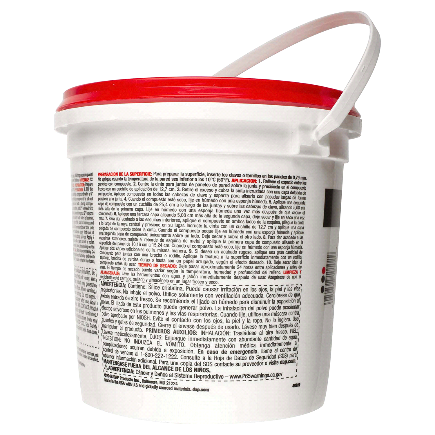 slide 2 of 2, DAP Wallboard Joint Compound - Ready to Use Tub, White, 12 lb