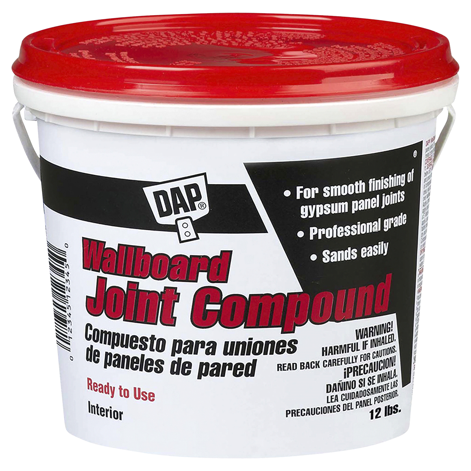 slide 1 of 2, DAP Wallboard Joint Compound - Ready to Use Tub, White, 12 lb