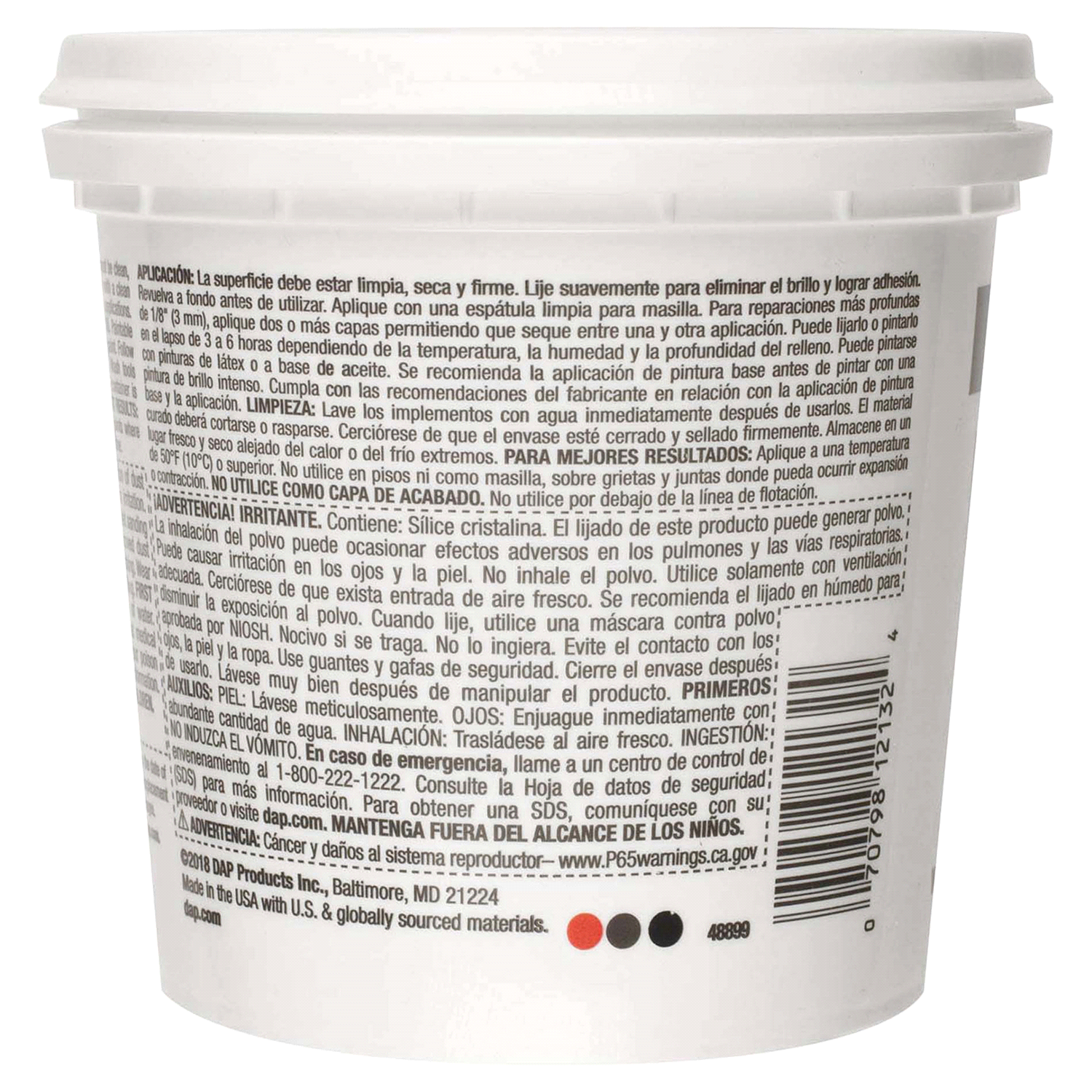 slide 2 of 2, DAP Vinyl Spackling, Quart, White, 1 qt