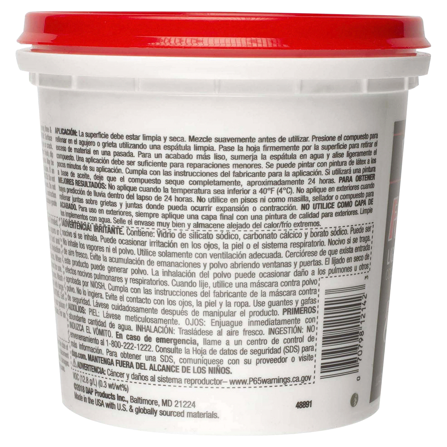 slide 2 of 2, DAP FAST'N FINAL Lightweight Spackling - White, 1 qt