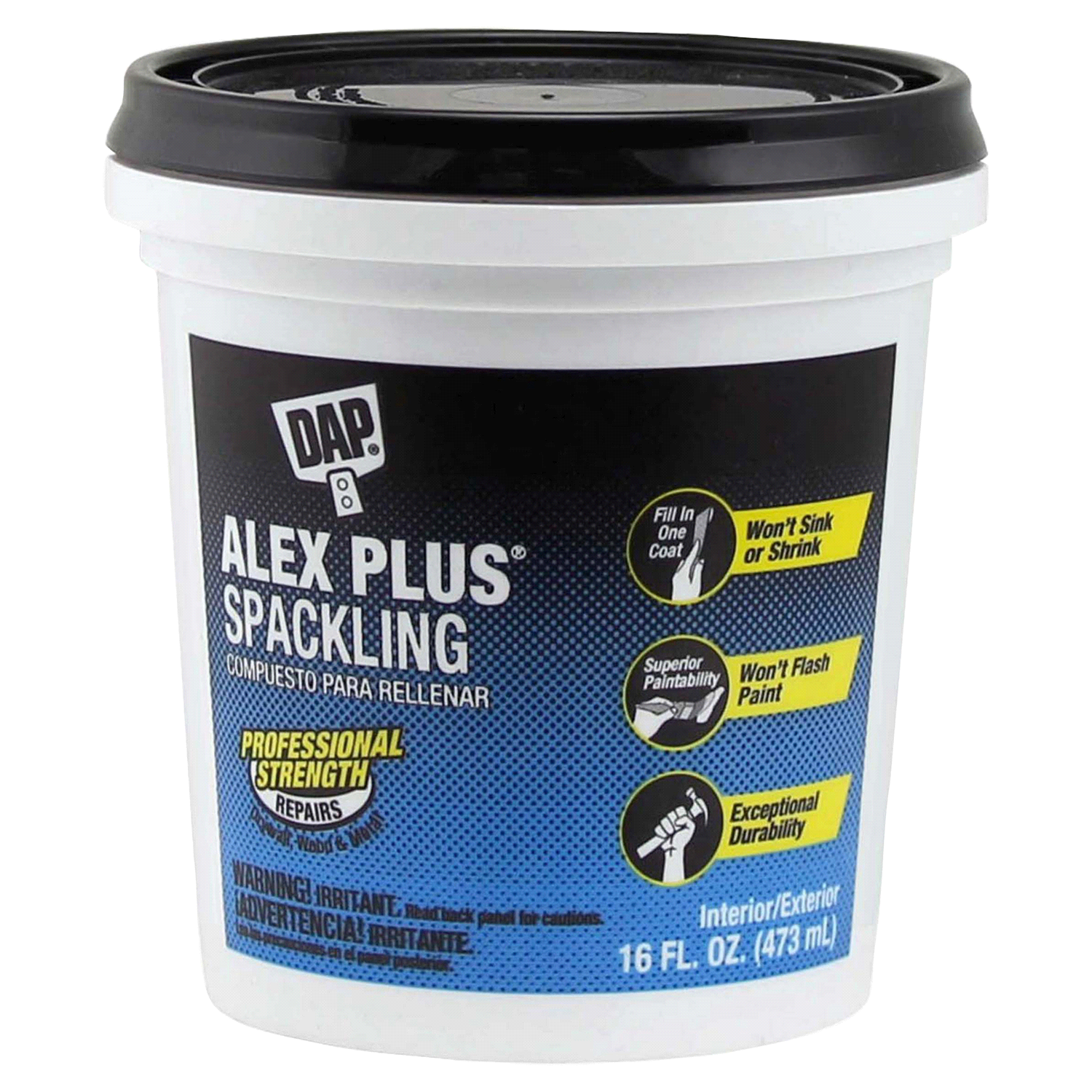 slide 1 of 2, DAP ALEX PLUS Spackling - White, 1 pint