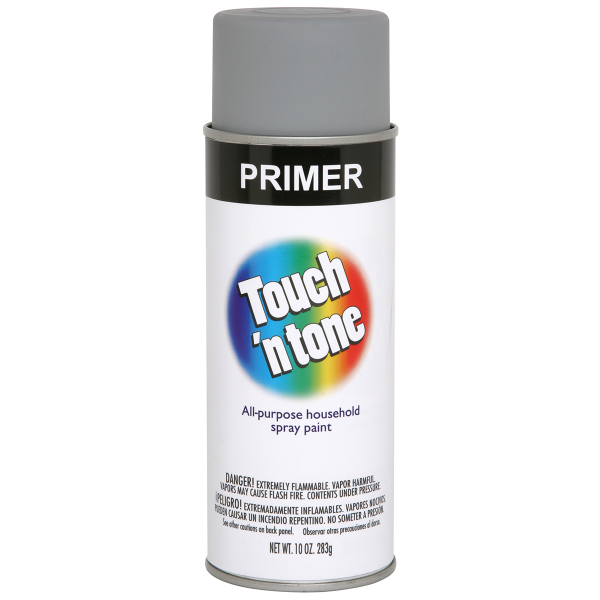 slide 10 of 17, Touch 'N Tone All-Purpose Household Spray Paint, Gray Primer, 10 oz