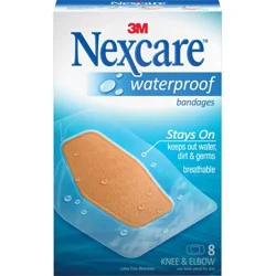 Nexcare Waterproof Knee & Elbow Bandages - 8 Count