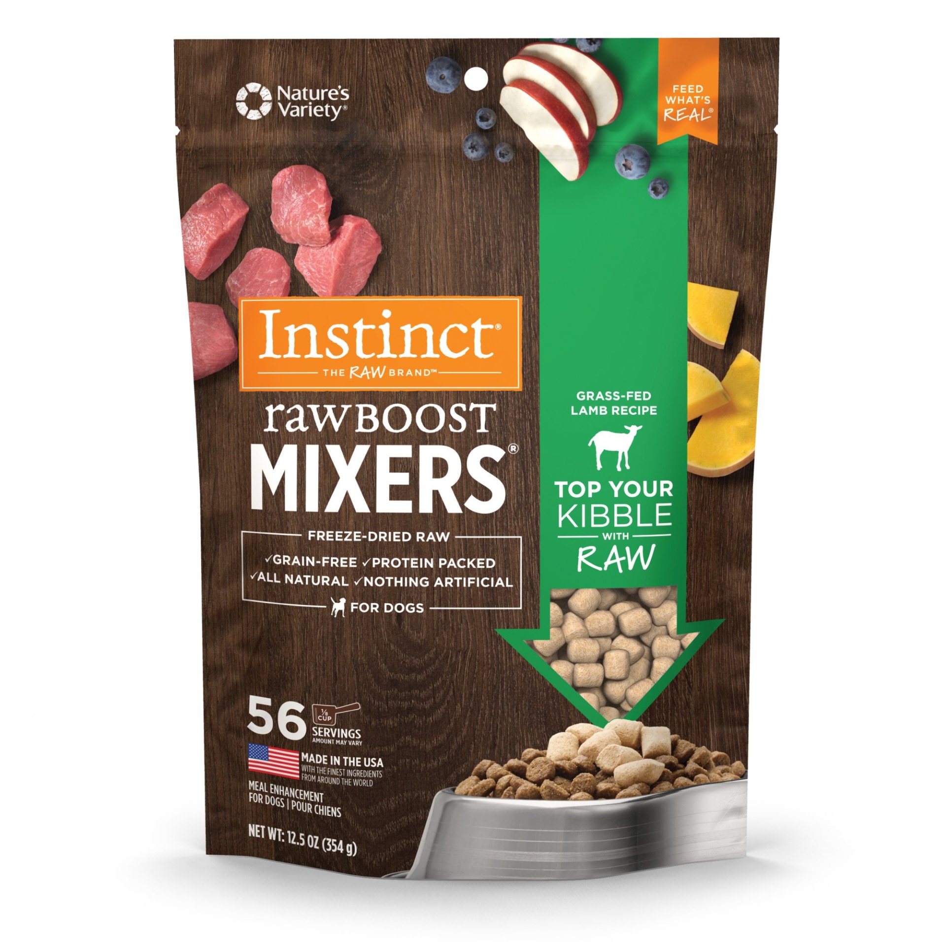 slide 1 of 1, Instinct Freeze Dried Raw Boost Mixers Grain Free Lamb All Natural Dog Food Topper by Nature's Variety, 12.5 oz