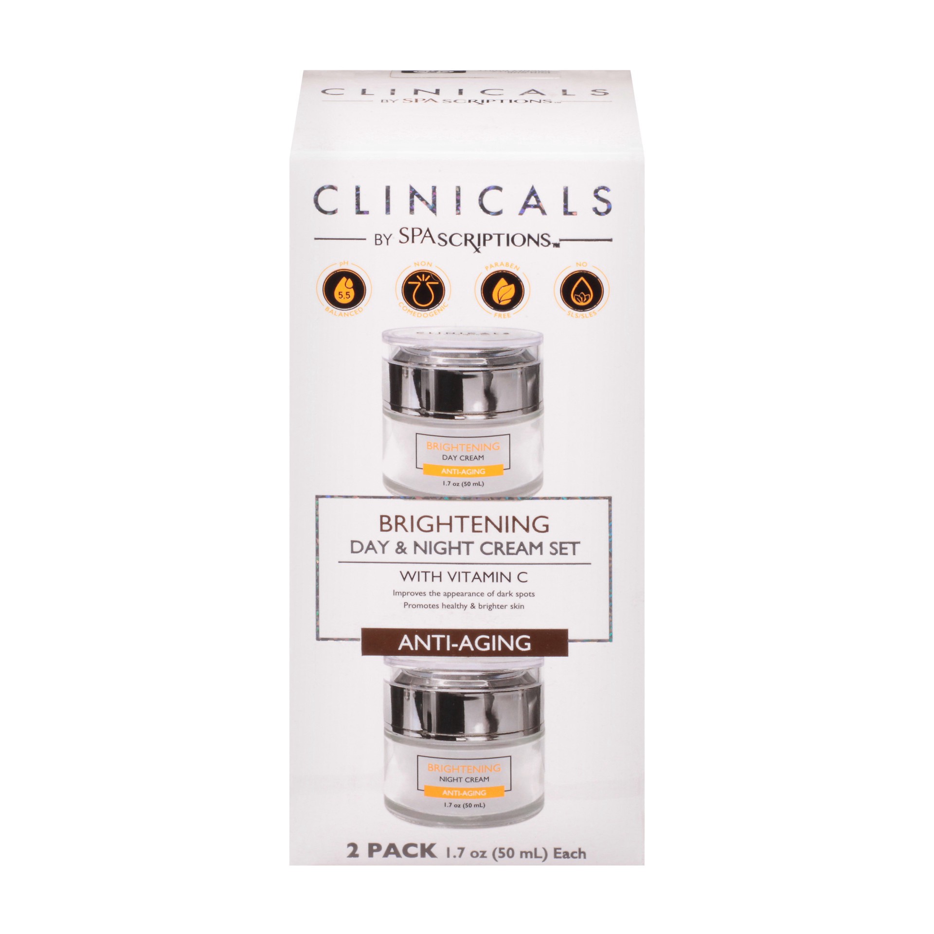 slide 1 of 1, SpaScriptions Brightening Day & Night Cream Set, 2 ct