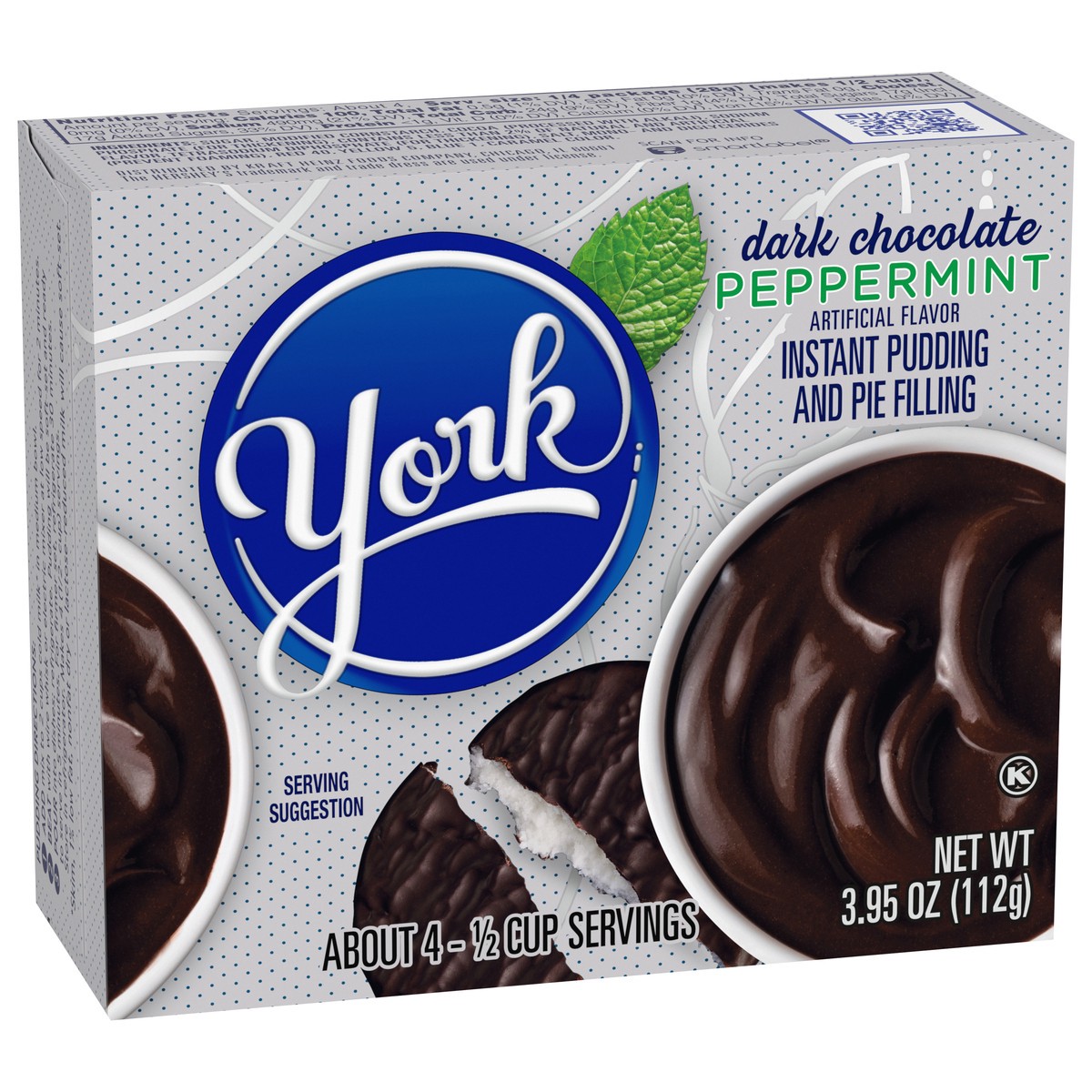 slide 2 of 9, York Dark Chocolate Peppermint Instant Pudding & Pie Filling Mix, 3.95 oz Box, 3.95 oz