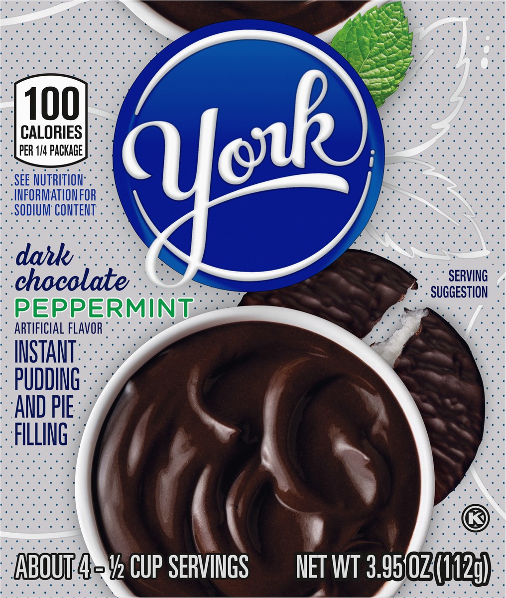 slide 9 of 9, York Dark Chocolate Peppermint Instant Pudding & Pie Filling Mix, 3.95 oz Box, 3.95 oz