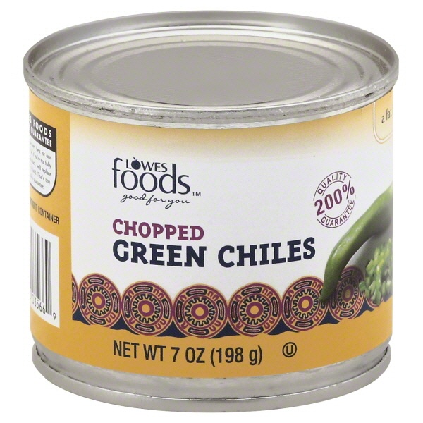 slide 1 of 1, Lowes Foods Green Chiles Chopped, 7 oz