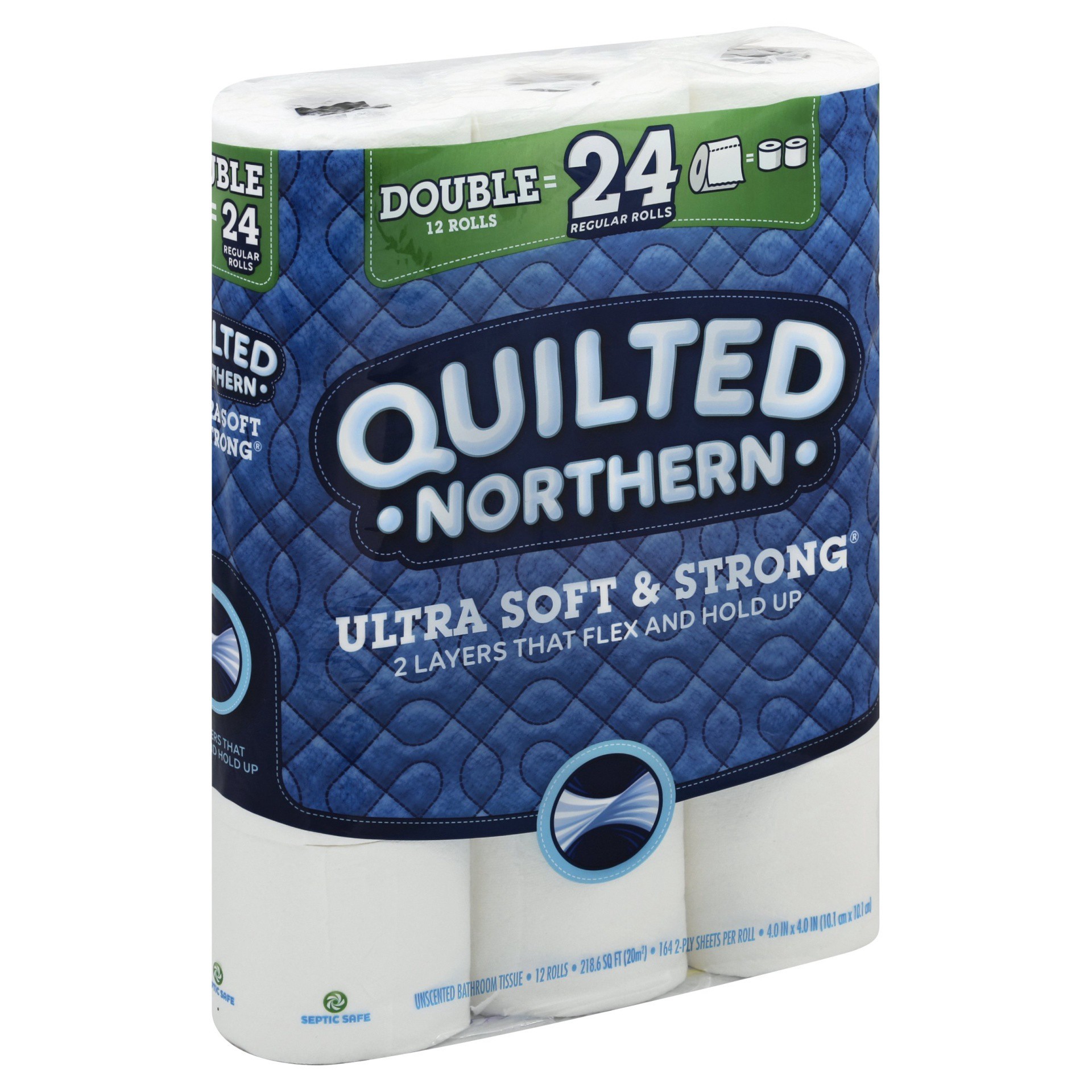 slide 1 of 6, Quilted Northern Bathroom Tissue Ultra Soft Strong Double Rolls, 12 ct