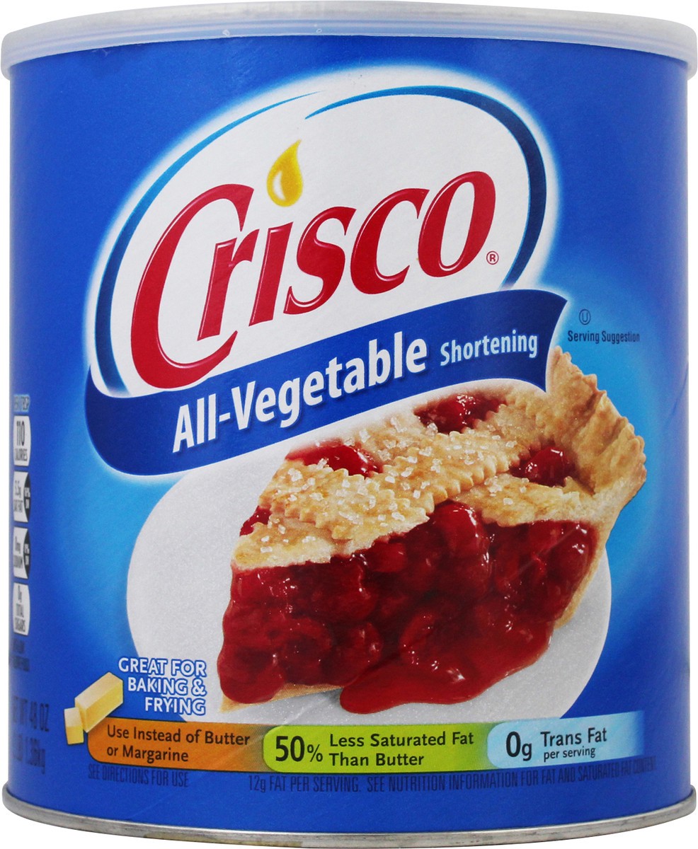 slide 1 of 7, Crisco All-Vegetable Shortening 48 oz. Canister, 48 oz