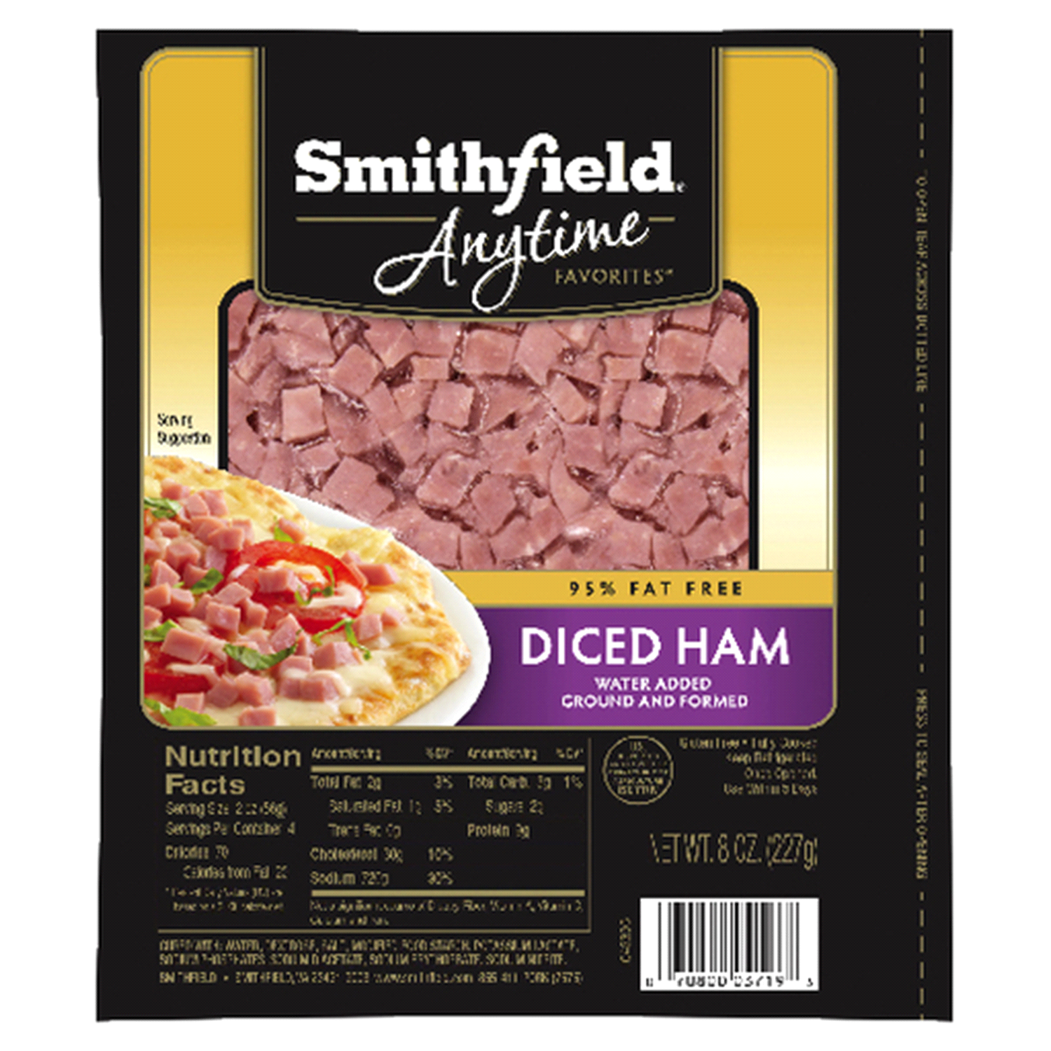 slide 1 of 1, Smithfield Anytime Favorites Diced Ham, 8 oz, 8 oz
