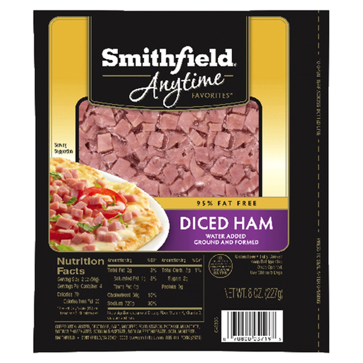 slide 1 of 1, Smithfield Diced Ham, 8 oz, 8 oz