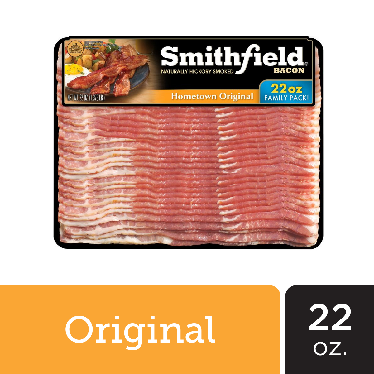 slide 1 of 13, Smithfield Hometown Original Bacon, 22 oz, 22 oz