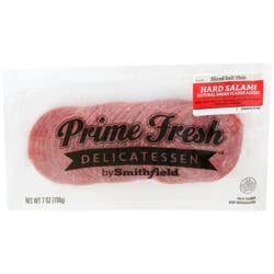 Prime Fresh Delicatessen Smithfield Delicatessen Sliced Deli Thin Hard Salami, 7 oz