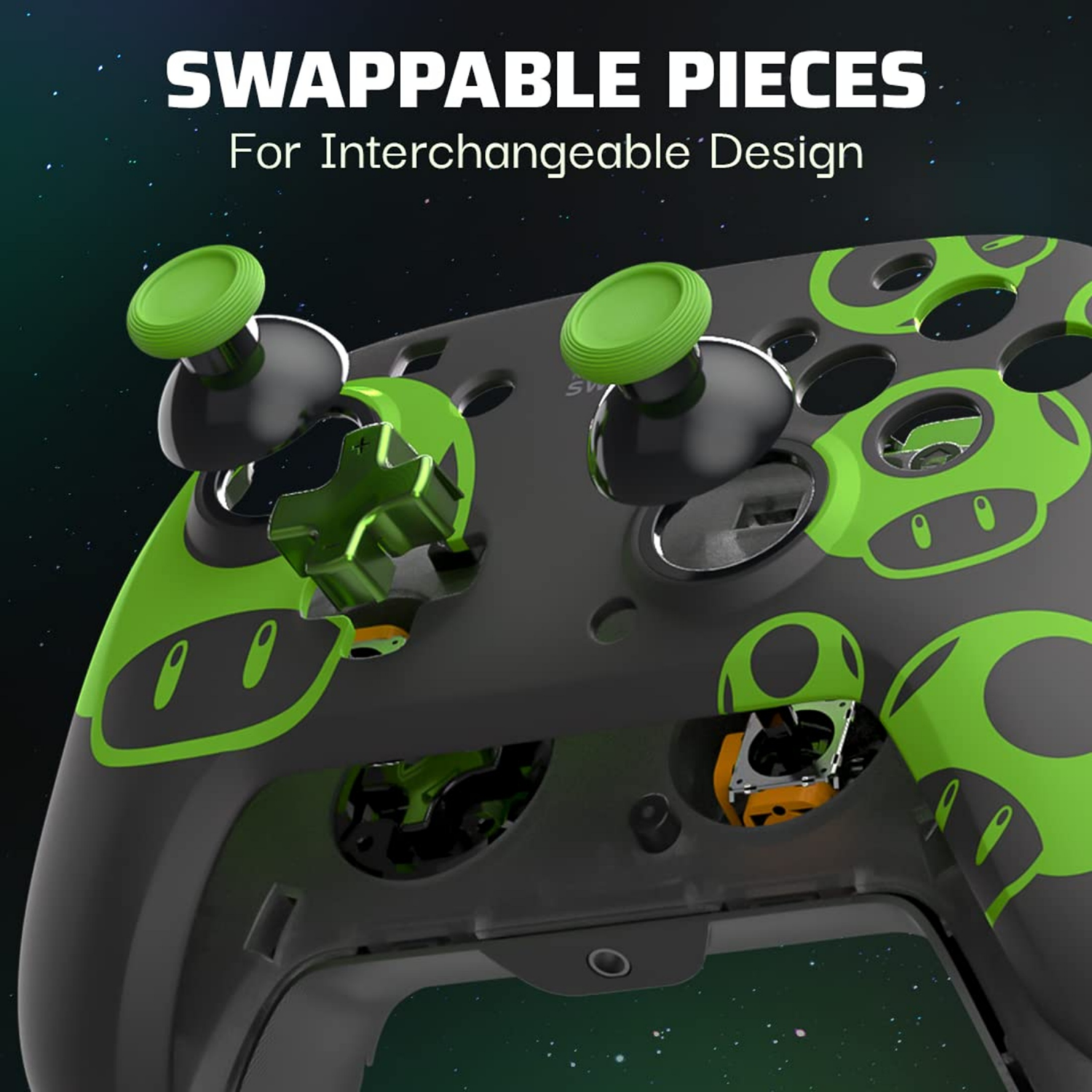 slide 3 of 8, Rematch Glow Wired Controller: 1-Up Mushroom - Nintendo Switch, & OLED Model, 1 ct