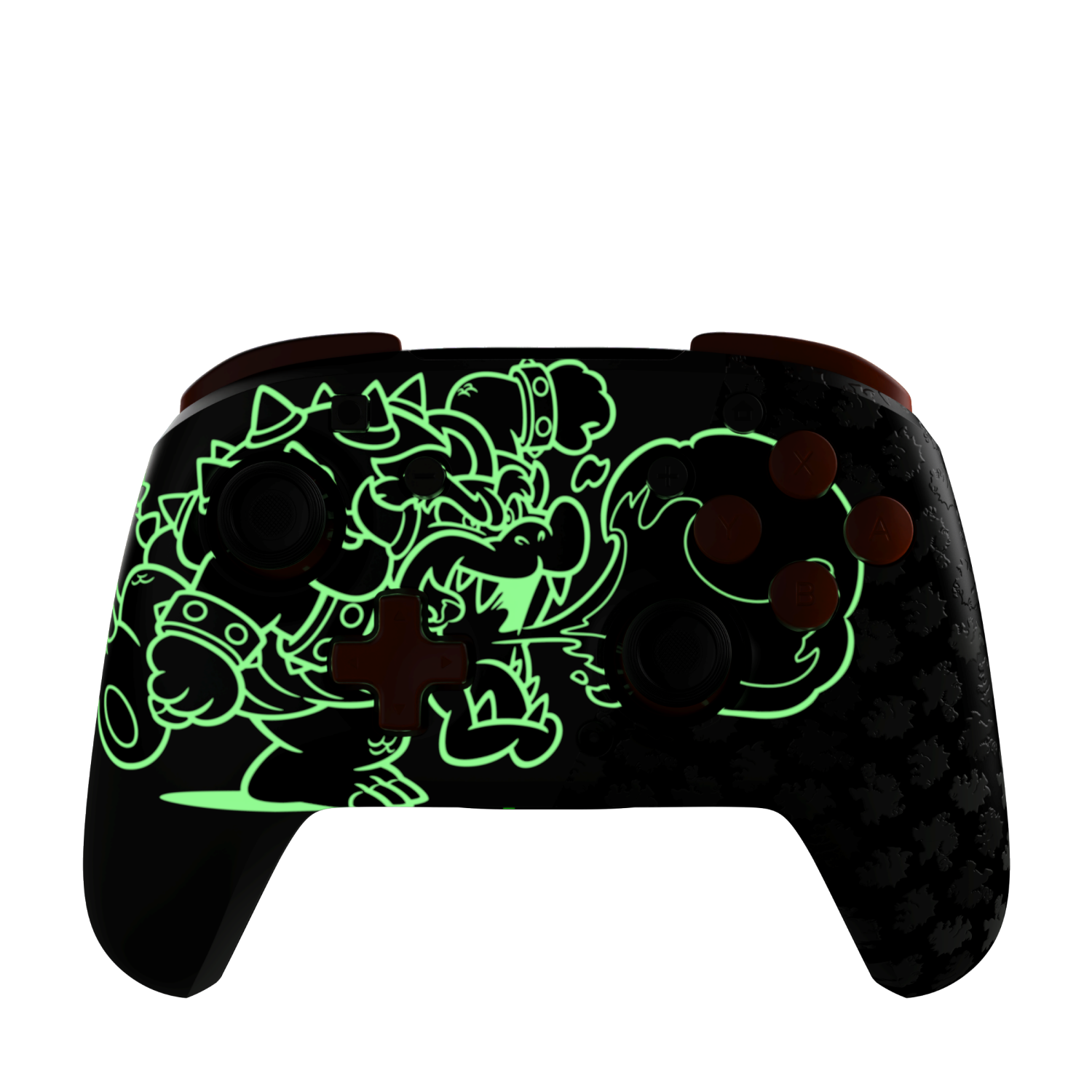 slide 7 of 8, PDP REMATCH GLOW Wireless Controller: Blackout Bowser - Nintendo Switch, Nintendo Switch Lite, and Nintendo Switch - OLED Model, 1 ct