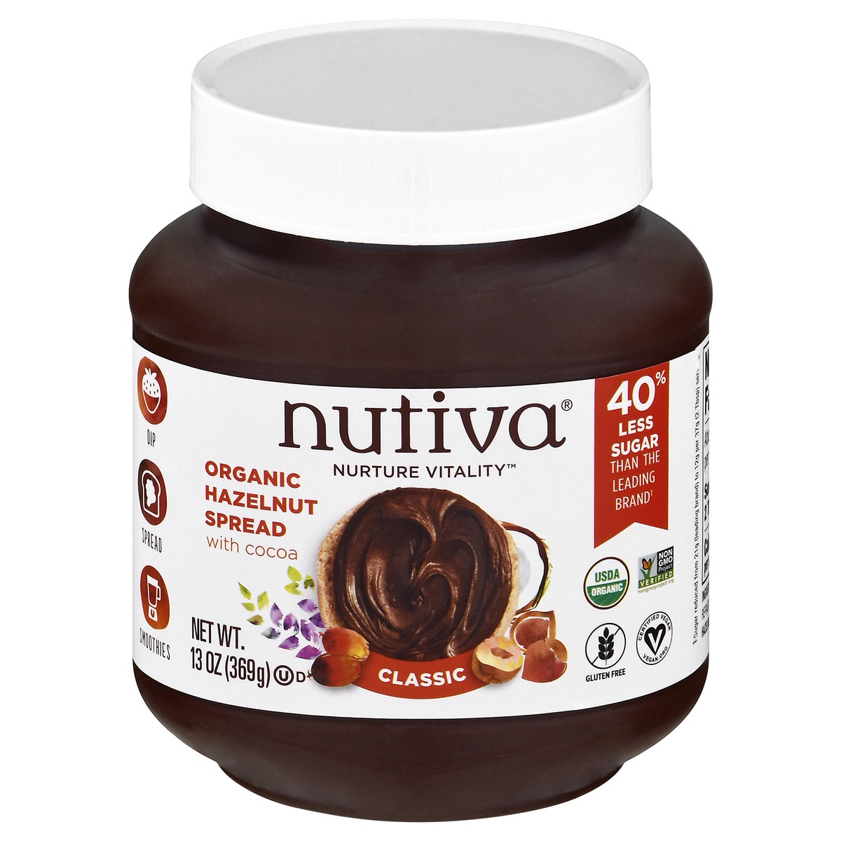 slide 1 of 9, Nutiva Organic Classic Hazelnut Spread 13 oz, 13 oz