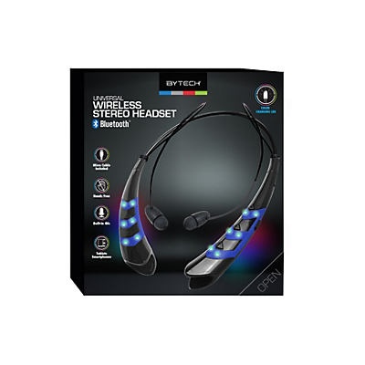 slide 1 of 1, Bytech Lightup Sport Bluetooth Headset Black, 1 ct