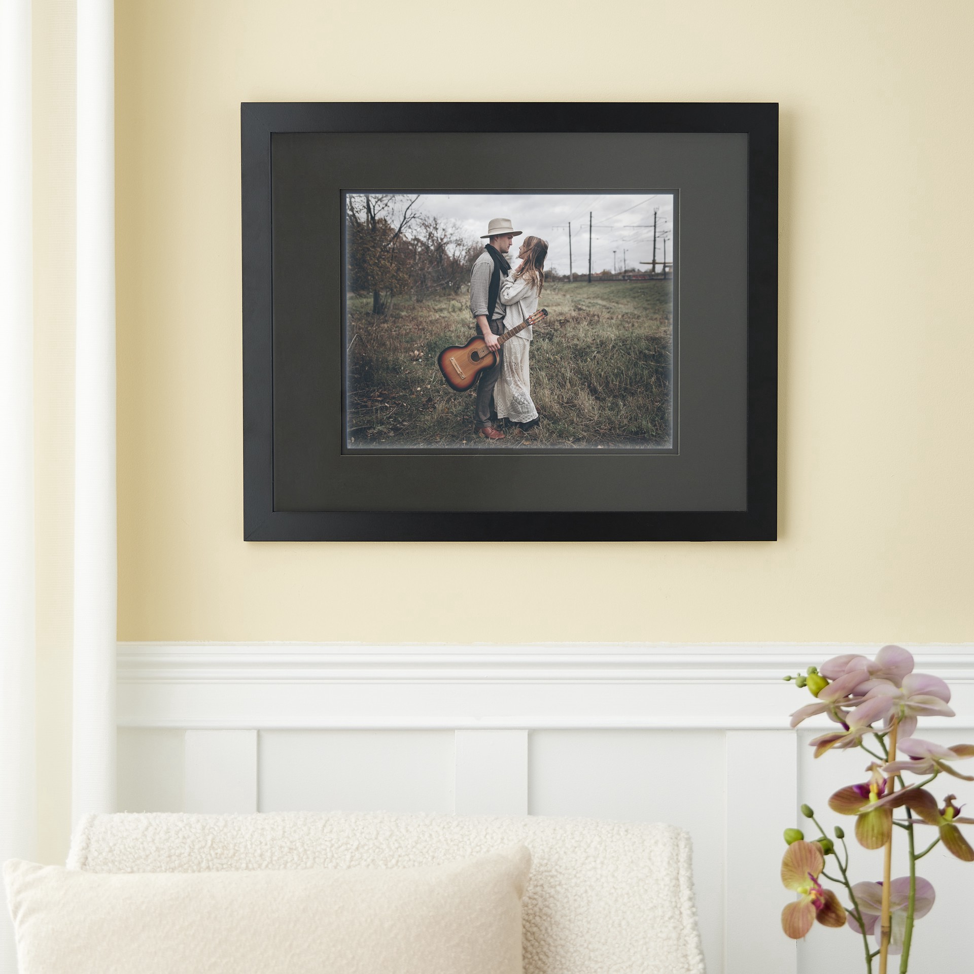 slide 4 of 4, Black Gallery Wall Frame With Black Double Mat By Studio Decor, 11 in x 14 in mat