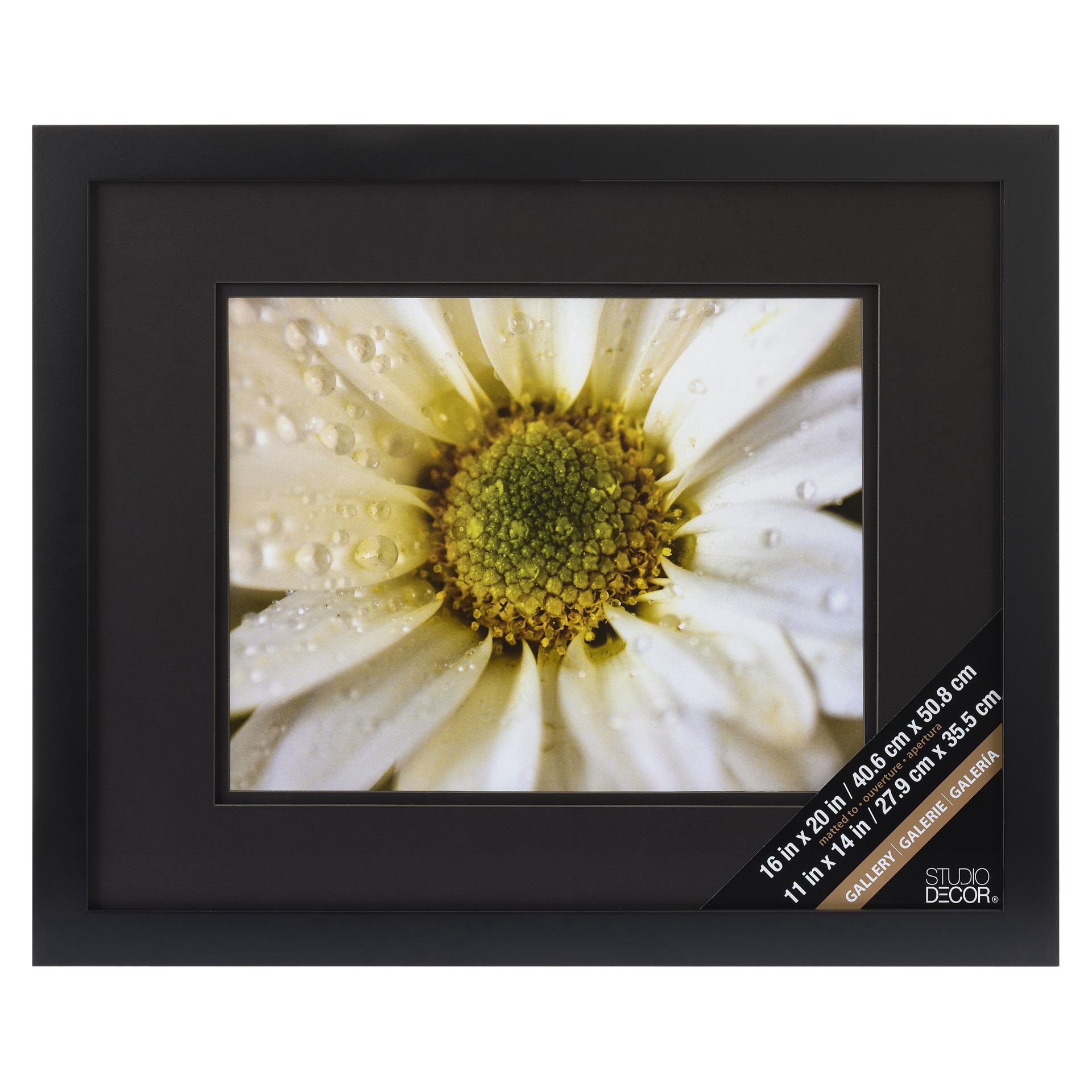 slide 2 of 4, Black Gallery Wall Frame With Black Double Mat By Studio Decor, 11 in x 14 in mat