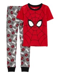 Carter's Kid Marvel Print Cotton Blend 2-Piece Pajamas Grey/Red Size 5