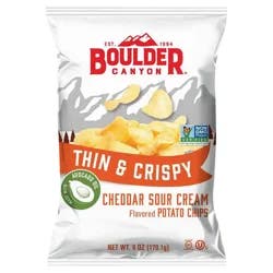 Boulder Canyon Thin & Crispy Cheddar Sour Cream Potato Chips 4 oz