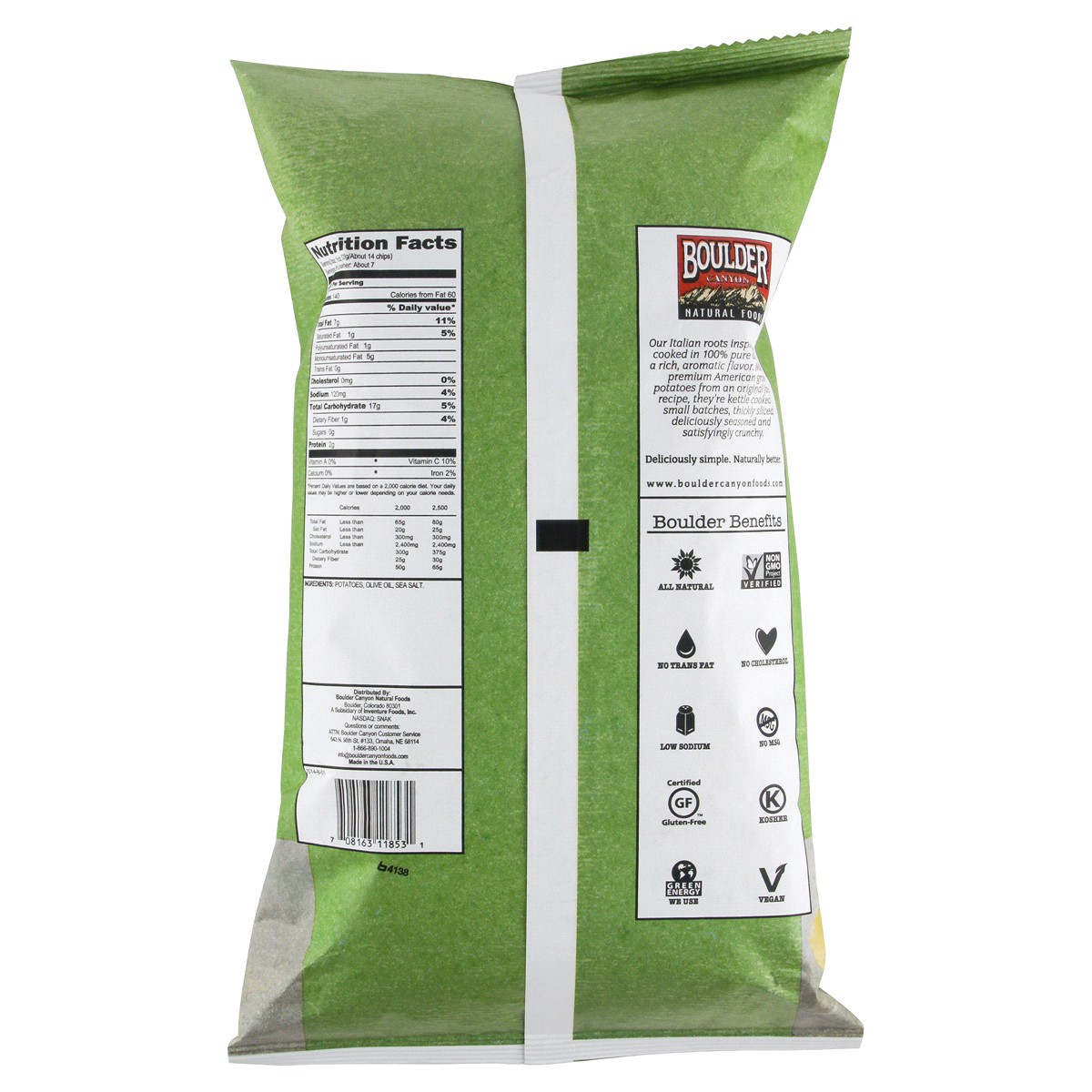 slide 2 of 2, Boulder Canyon Olive Oil Classic Cut Classic Sea Salt Potato Chips 6.5 oz, 6.5 oz