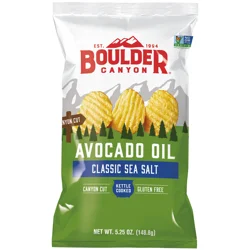 Boulder Canyon Avocado Oil Classic Sea Salt Canyon Cut Kettle Style Potato Chips 5.25 oz