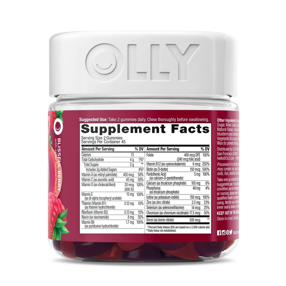 slide 3 of 5, Olly Women's Multivitamin Gummies Berry, 90 ct