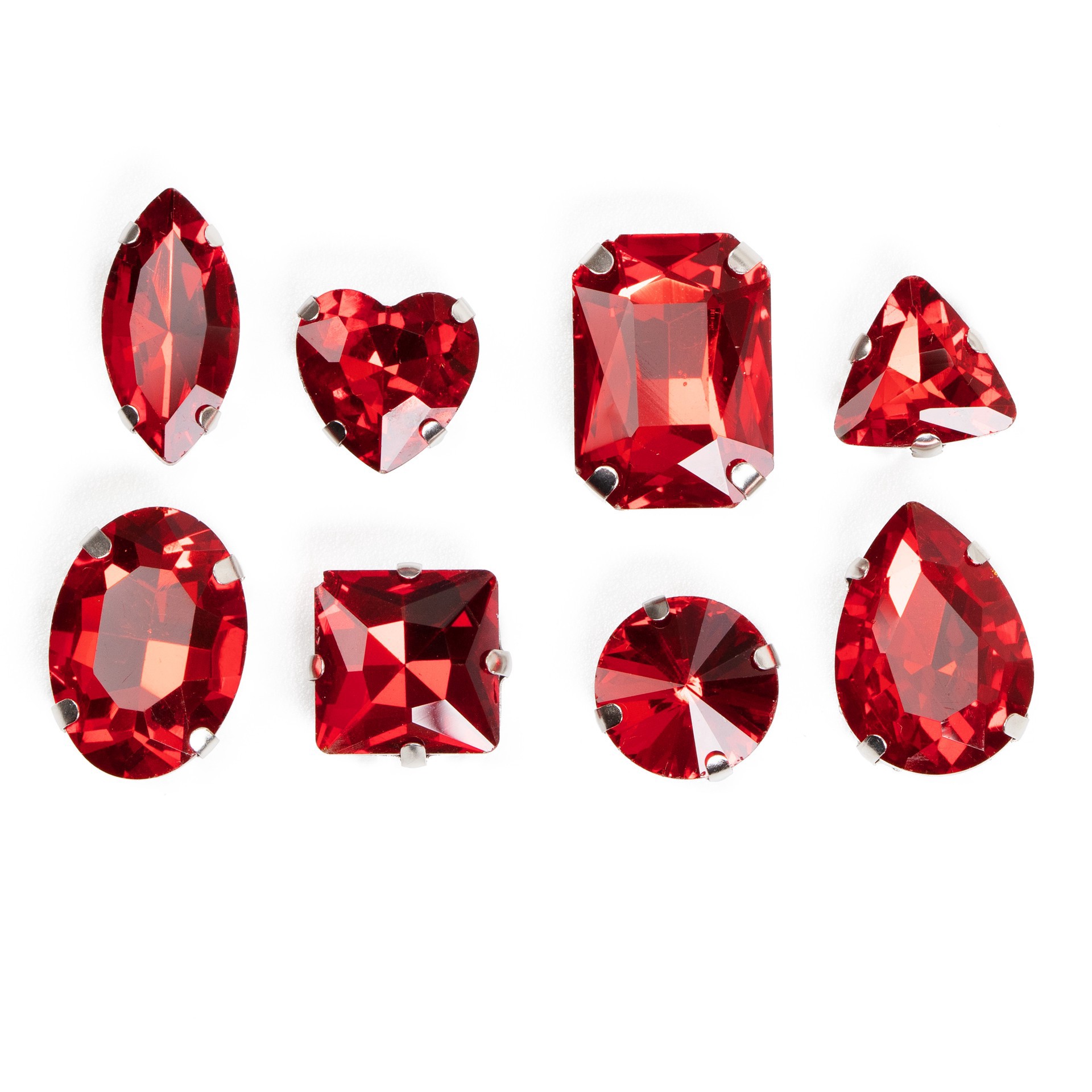 slide 7 of 7, Cousindiy Silver Siam Glass Sew-On Rhinestones, 40ct., 40 ct