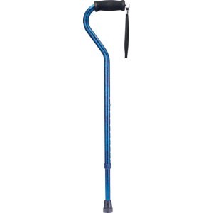 slide 1 of 1, CVS Health Foam Handle Cane, Blue Crackle, 1 ct