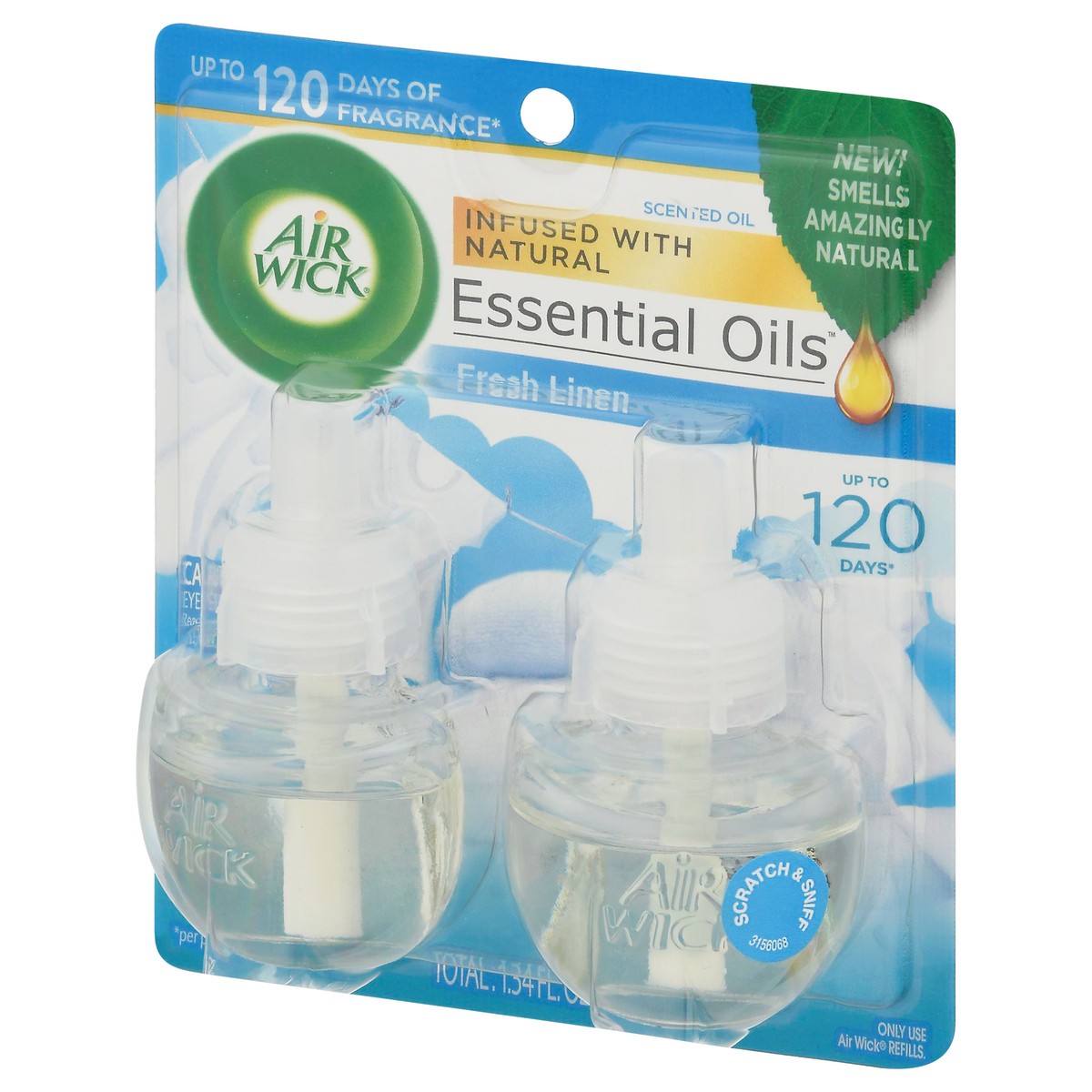 slide 2 of 9, Air Wick Essential Oils Fresh Linen Scented Oil Refills 2 ea, 2 ct
