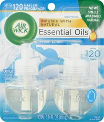 Air Wick Essential Oils Fresh Linen Scented Oil Refills 2 ea