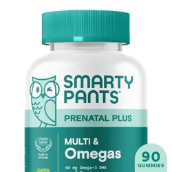 SmartyPants Prenatal Plus Orange and Strawberry Lemonade Flavor Multi & Omegas 90 Gummies