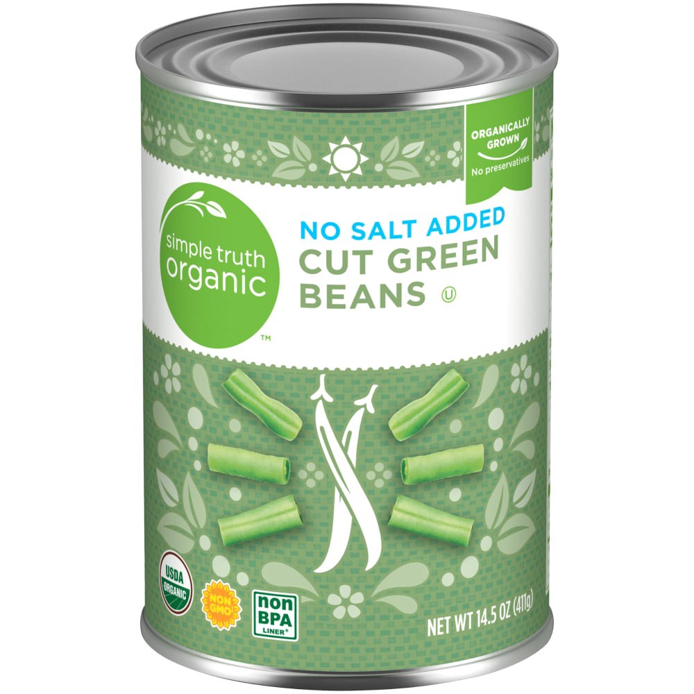 slide 1 of 5, Simple Truth Organic Cut Green Beans - No Salt Added, 14.5 oz