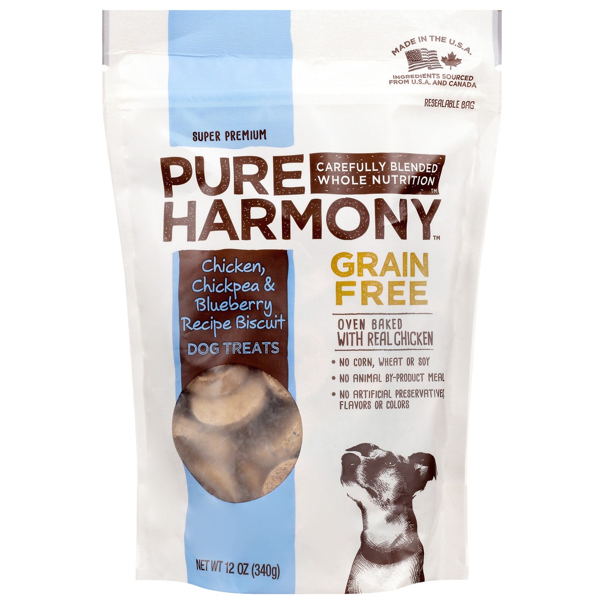 slide 12 of 15, Pure Harmony Super Premium Chicken, Chickpea & Blueberry Recipe Dog Treats 12 oz, 12 oz