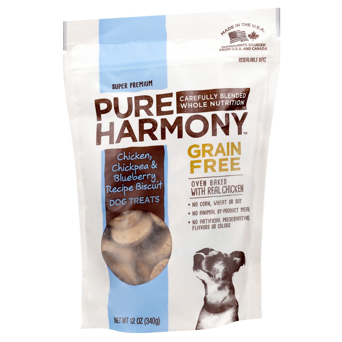 slide 2 of 15, Pure Harmony Super Premium Chicken, Chickpea & Blueberry Recipe Dog Treats 12 oz, 12 oz