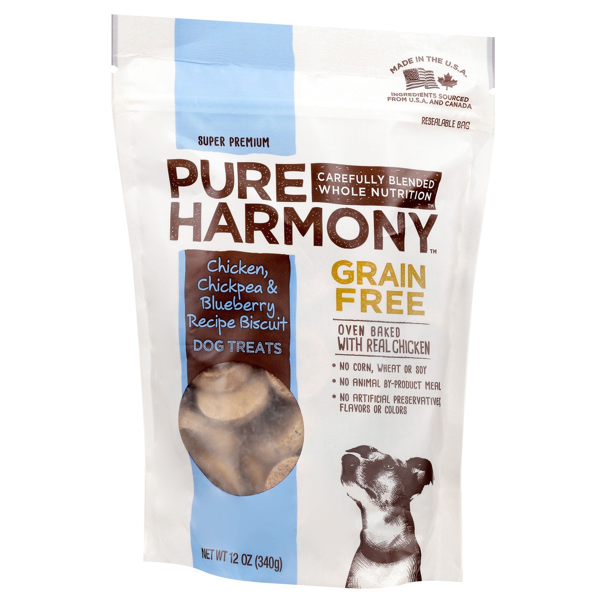 slide 13 of 15, Pure Harmony Super Premium Chicken, Chickpea & Blueberry Recipe Dog Treats 12 oz, 12 oz