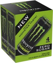 Monster Energy Zero Sugar Energy Drink 4 - 16 fl oz Cans