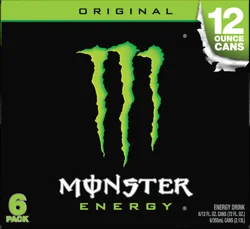Monster Energy Original Energy Drink 6 - 12 fl oz Cans