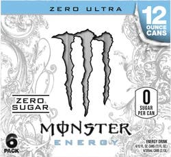 Monster Energy Zero Sugar Zero Ultra Energy Drink - 6 ct; 12 fl oz