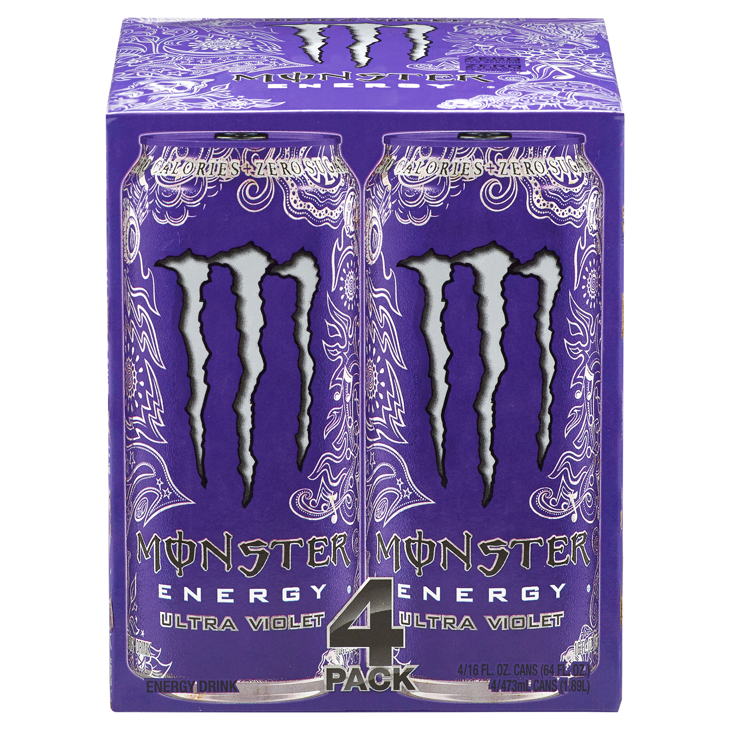 slide 1 of 1, Monster Energy Ultra Violet Energy Drink 4 - 16 fl oz Cans, 4 ct; 16 oz