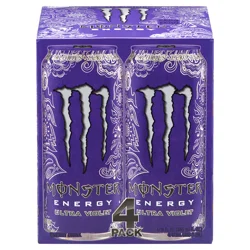 Monster Energy Ultra Violet Energy Drink 4 - 16 fl oz Cans
