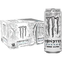 Monster Energy Zero Sugar Zero Ultra Energy Drink 12 - 16 fl oz Cans