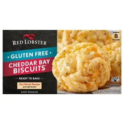 Red Lobster Frozen Gluten Free Cheddar Bay Biscuits, Ready to Bake Cheddar Bay Frozen Biscuits, 8 Count, 14.11 Oz Box