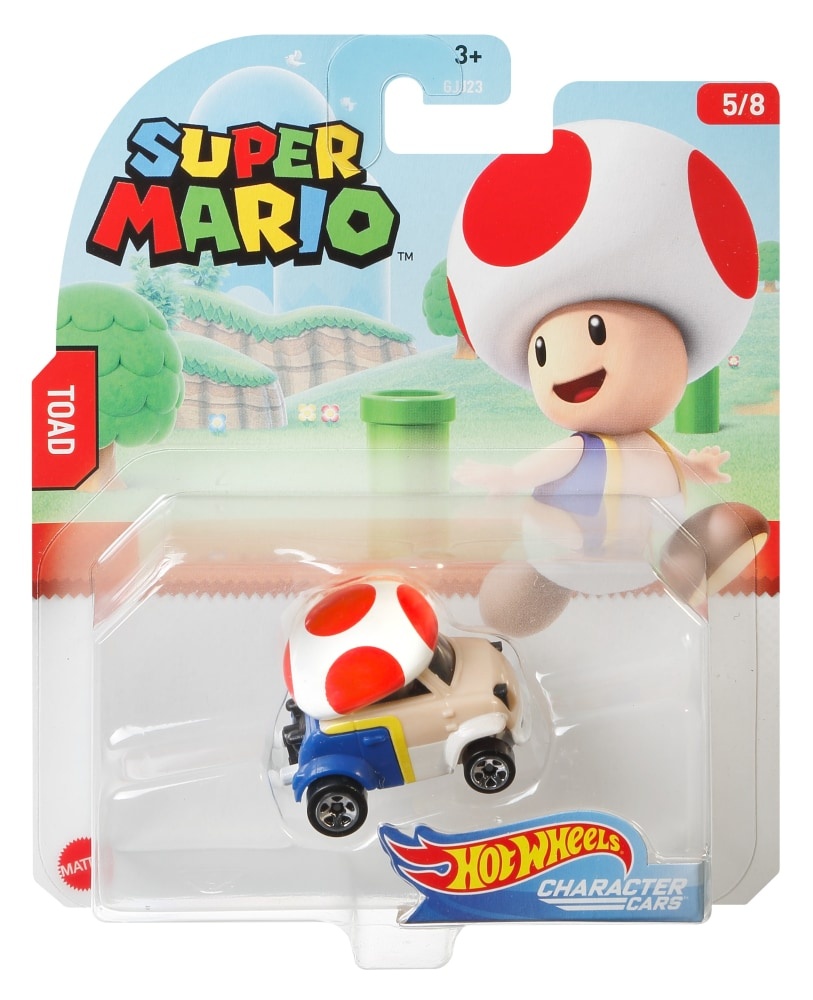 slide 1 of 1, Mattel Hot Wheels Super Mario Toad Character Car, 1 ct