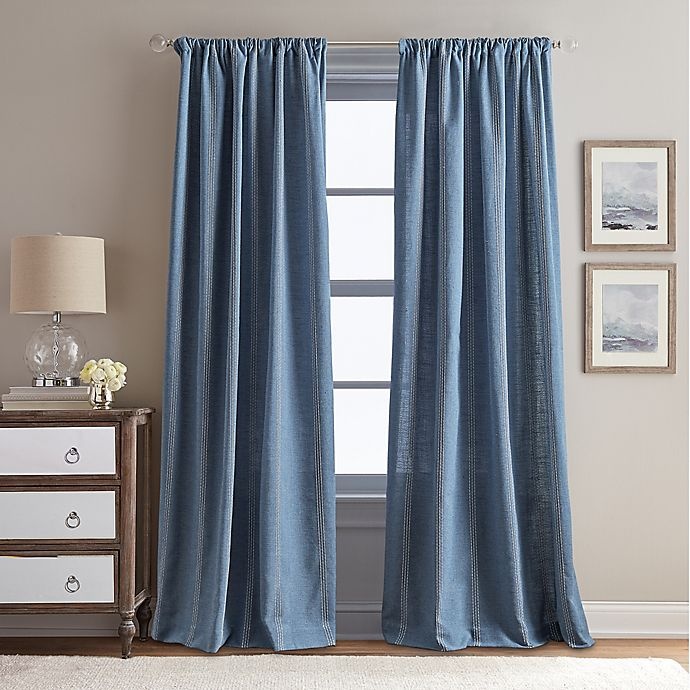 slide 1 of 2, Peri Home Eastman Rod Pocket Window Curtain Panel - Indigo, 95 in