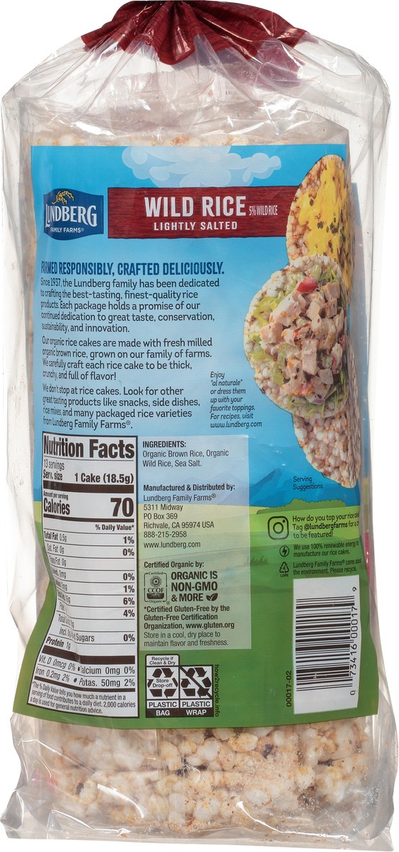 slide 5 of 9, Lundberg Family Farms Organic Wild Rice Whole Grain Lightly Salted Rice Cakes 8.5 oz, 8.5 oz