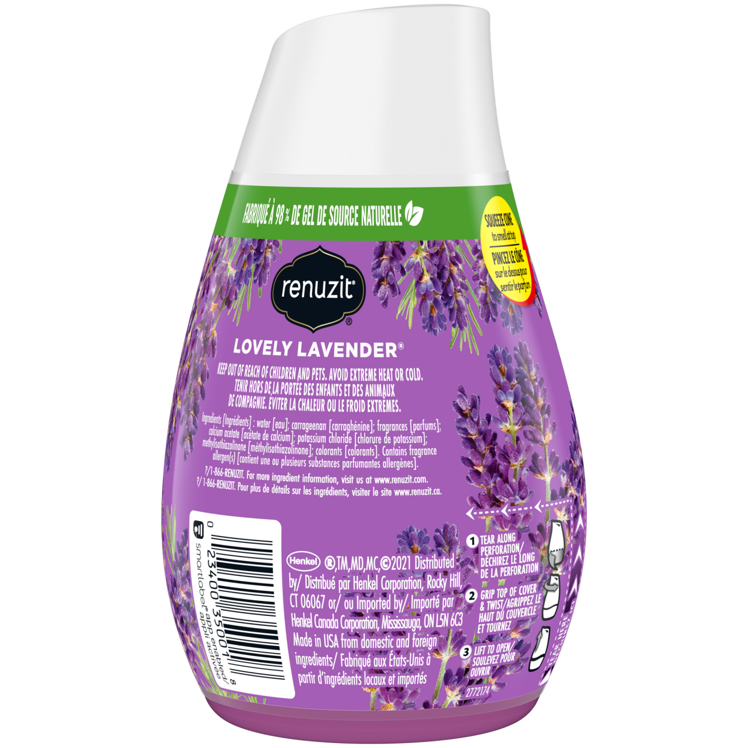 slide 2 of 2, Renuzit Lovely Lavender Gel Air Freshener 7.0 oz, 7 oz