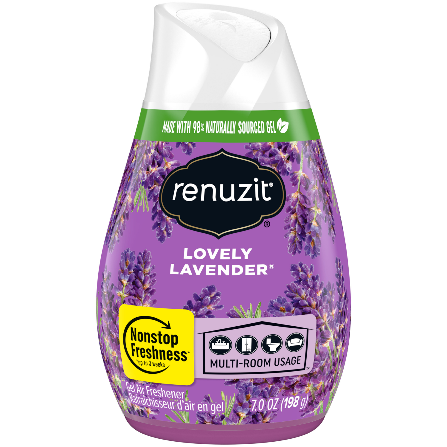 slide 1 of 2, Renuzit Lovely Lavender Gel Air Freshener 7.0 oz, 7 oz